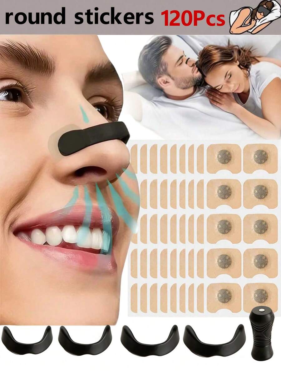 120/90/60/30pcs Magnetic Nose Clips, 4pcs Nose Clips And 1pc Magnetic Nose Expander, External Nose Strips, Inhalation Nose Strips, Magnetic Nose Strips And Nose Expanders, Unisex, Suitable For Sports, Home, Travel And Business Trips. An Ideal Gift For Family, Friends And Loved Ones. - 彩色 - 查看 1
