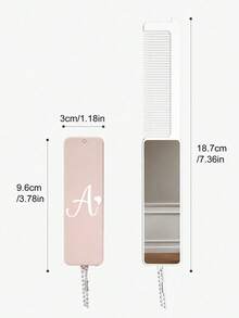 2合1可折疊梳子與化妝鏡，印有A-Z字母，便攜式鑰匙圈梳子適合女性與女孩，附掛鏈口袋髮梳，可用作鑰匙圈或包包吊飾 | 個性化手持鏡，戶外、辦公室與返校旅行必備，適合所有髮質的造型工具 - 均碼 - 查看 10