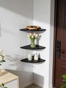 1/3 piezas Estantería de esquina flotante negra, estantería de almacenamiento montada en la pared ahorradora de espacio, estantería de estilo granja moderna, estantería de esquina de almacenamiento de varias capas para cocina, baño, dormitorio, sala de estar, oficina, exhibición - Multicolor - Ver 10