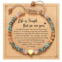 Inspirational Women's Birthday - Healing Natural Stone Bracelet, Missing You, Wishing You A Speedy Recovery, Friends And - 彩色 - 查看 1