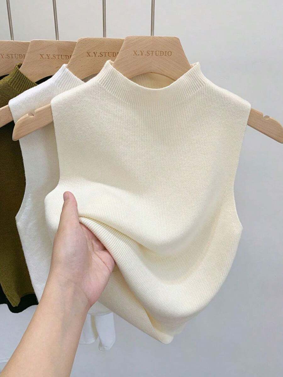 Women Knit Tops - Apricot - View 1