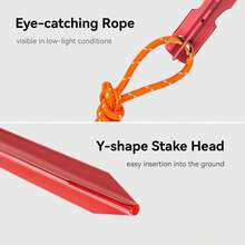8pcs Aluminum Tent Stakes With Reflective Rope, Lightweight Outdoor Camping Pegs Suitable For Gardening, Camping, Hiking - Multicolor - View 5