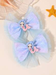 2 pezzi Fermagli per capelli a fiocco con tema marino, a tema oceano, accessori per capelli adatti per vacanze al mare, accessori per capelli da ragazza - Multicolore - Visualizzare 10