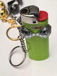 1pc Leopard Print Bra Shaped Lighter Case, Keychain Smoking Accessory Fit For BIC J6 Full Size Lighter - Fashionable & Durable Lighter Cover - Multiple Styles - View 4
