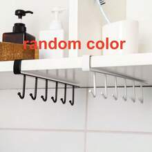 铁艺橱柜挂钩，无缝厨房挂钩，橱柜收纳挂钩，多功能挂钩，6钩衣柜收纳架 - 彩色 - 查看 11