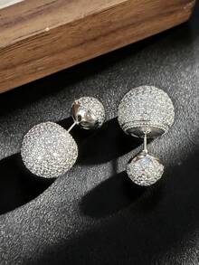 1对女士方形锆石耳钉，适合婚礼、订婚、周年纪念、派对、情人节礼物 - 1# - 查看 8