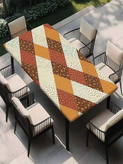 1pc Fashionable Plaid Polyester Tablecloth, Suitable For Outdoor Gatherings, Picnics, And Leisure Occasions, Perfect Choice For Travel