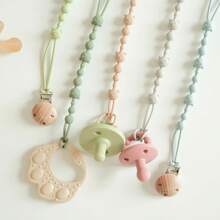 A Set With 1 Clip Silicone Pacifier Chain, Integrated Design, Suitable For Baby Teething Toys And Teething Rings - Multicolor - View 10