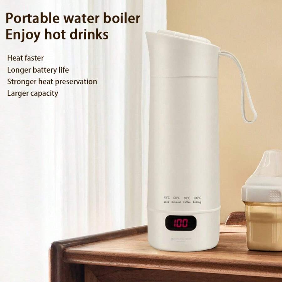 Ấm đun nước điện cầm tay thông minh 400ML 300W đun nhanh, hiển thị nhiệt độ, đồ dùng du lịch thiết yếu - Xem 1