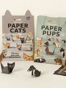 1件创意猫狗折纸，几何折纸工艺品，学生DIY折叠动物摆件，成就感满满 - 長方形 - 查看 7