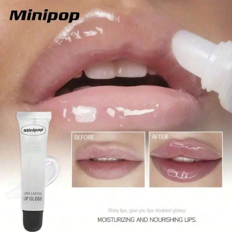 6pcs Clear Lip Oil, Moisturizing And Moisturizing Lips, Long-Lasting Hydration, Vegan Formula With Hyaluronic Acid And Moisturizing Oil Blend, Shine - 香草豆 - 查看 1