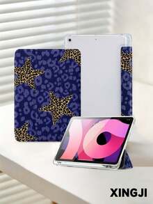 1 chiếc ốp lưng bảo vệ phẳng họa tiết da báo và ngôi sao màu xanh hải quân thời trang, tương thích với iPad 10.2" thế hệ thứ 10/ (A16) 11" thế hệ thứ 11 2025, Pro 11" 2021/2020, Galaxy Tab A8 10.5" 2022, Matepad 10.4/Tab, tích hợp khe cắm bút cảm ứng, chống rơi, giá đỡ máy tính bảng, tự động tắt/mở màn hình, món quà tuyệt vời cho gia đình và bạn bè. - Nhiều màu - Xem 3
