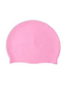 1个成人男女通用纯色硅胶泳帽 - （蓝色、黑色、白色、黄色、粉色、红色、灰色）防水、防滑、高弹力护耳、不勒头，游泳配件，耐用且柔韧的材质，适合泳池或海滩水上运动 | 时尚舒适的泳帽 - 彩色 - 查看 2