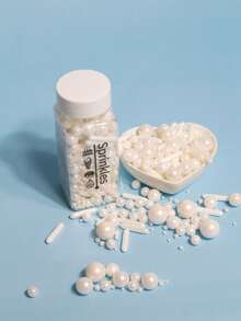 95g/3.35oz Cake Decorating Sugar Sprinkles, Round Beads & Rod Jimmies Mix.For Decorating Cakes, Ice Cream, Cupcakes, Donuts, Lollipops. Perfect Party Supplies For Birthdays, Weddings, Christmas And Valentine's Day.For Decoration Only, Not Edible. - View 6
