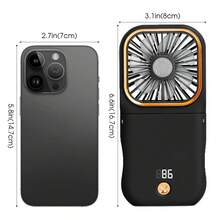 Portable Quiet Mini Neck Fan, USB Rechargeable Foldable Travel Fan, Hands-Free, 3 Speed Levels, 180° Rotation, Outdoor Worker Student Summer Cooling Essential - Multicolor - View 2