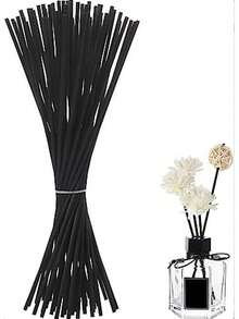 Hemiks 50pcs Fragrance Diffuser Sticks, Suitable For Essential Oil Diffusion At Home, Office, Hotel Spa, 24cm X 3mm, Black - Multicolor - View 1