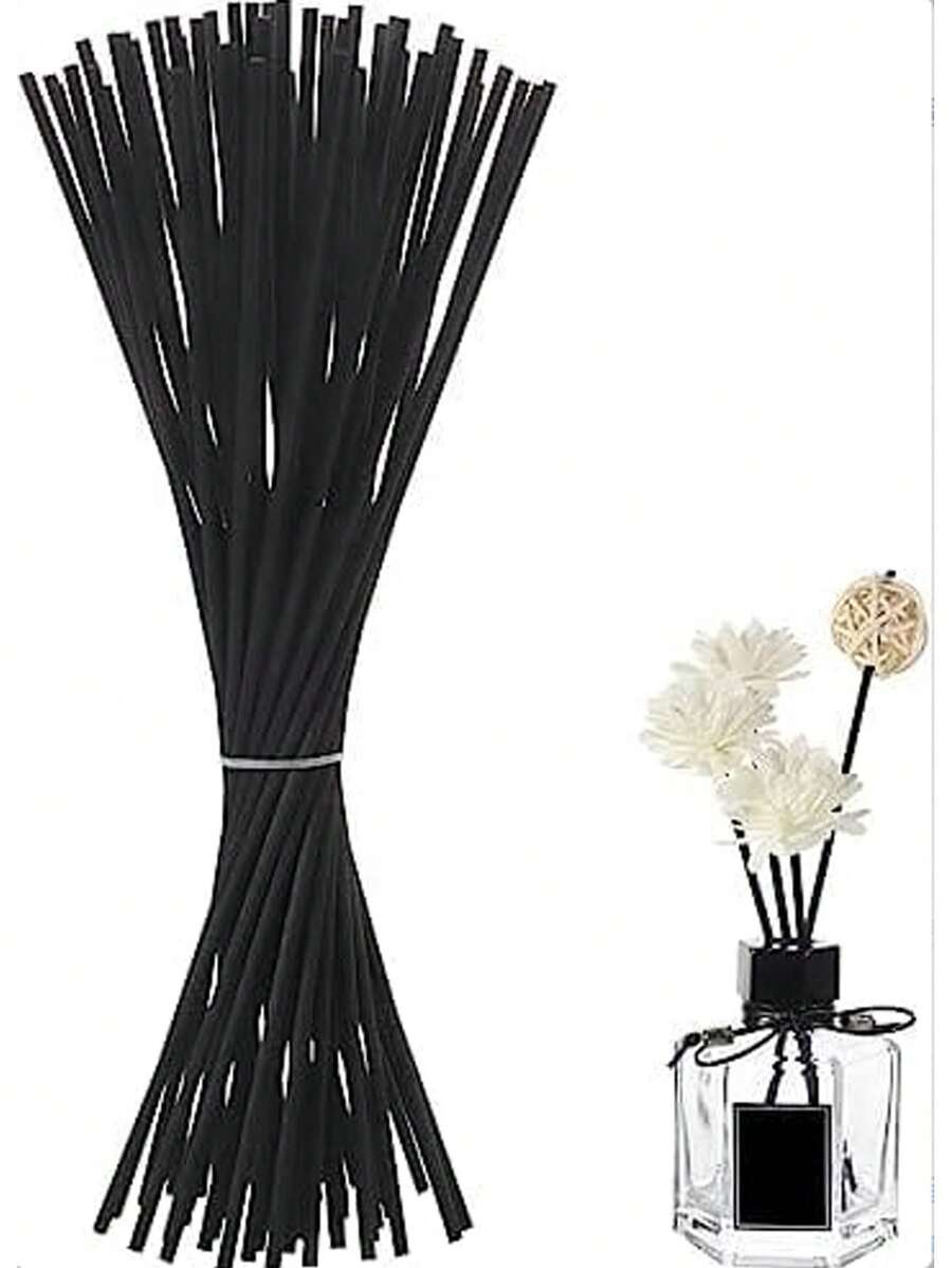 Hemiks 50pcs Fragrance Diffuser Sticks, Suitable For Essential Oil Diffusion At Home, Office, Hotel Spa, 24cm X 3mm, Black - Multicolor - View 1