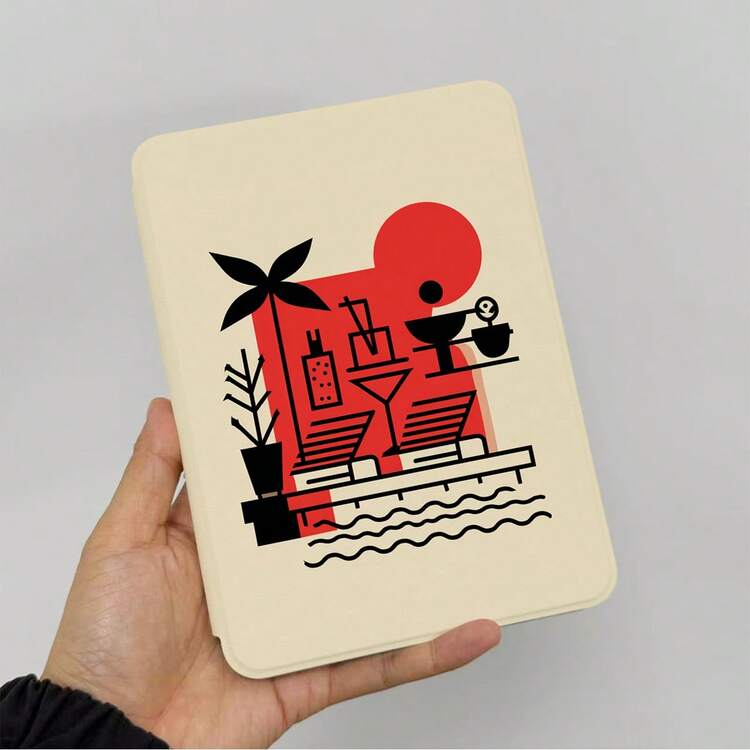 Kindle 阅读器保护套，度假风简约图案，双面印刷，兼容 Kindle Paperwhite 5/6/7 代、Paperwhite 10/11/12 代、Kindle (Colorsoft) 10/11/12 代及其他热门型号，Kindle 保护套/Kindle 配件 - 彩色 - 查看 20