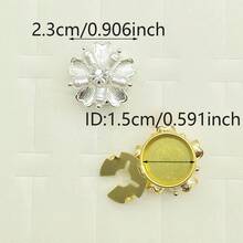 1个衬衫纽扣套，时尚水晶海龟造型袖扣，衬衫配饰 - 金色 - 查看 2