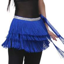 1 Pc Women's Sexy Three-Tier Fringe Belly Skirt With Glitter Sequins Belt, Adjustable Waist Chain Hip Scarf Wrap Skirt, Carnival And Rave Dance Performance Costume. , Bohemian And Retro Style, Suitable For Festivals, Parties, Nightclubs, Beach Wear And Exotic Clothing Decoration. - Multicolor - View 7