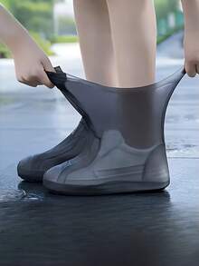 2 Buah Pelindung Sepatu Anti Air, Dapat Digunakan Kembali, dan Anti Selip, Unisex | Tahan Lama, Elastis, Mudah Dibersihkan, Pelindung Sepatu Anti Air Portabel untuk Luar Ruangan, Tahan Hujan, Salju, Anti Selip, dan Tahan Aus, Pelindung Sepatu Lateks Dewasa - kemasan isi 2 warna putih - View 8