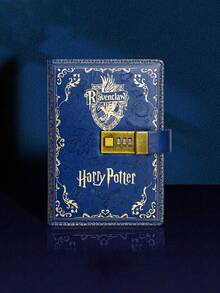 Harry Potter 1pc Vintage College Pattern Password Notebook, Retro Planner Creative Password Protected Daily Work Diary, Retro Artistic Exquisite Journal For Multifunctional Business Office Journal - Multicolor - View 9