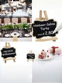 20/10/1pc Adjustable Mini Chalkboard With Stand - Made Of Natural Wood, Suitable For Wedding, Party Decoration, Can Be Used For Table Numbers, Food Labels, Etc. No Electricity Needed, Easy To Clean, Modern Style - Mini Blackboard - View 7