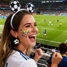 12pcs/Set 2026 World Cup Fan Supplies, Including Headbands, Earrings, Temporary Tattoos, Football Cheering Props - Multicolor - View 5