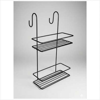 Suporte Organizador Para Box Duplo Sem Furo – Porta Shampoo Banheiro com Gancho Encaixe Rápido
