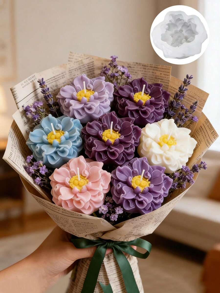 Khuôn silicon 3D hình hoa hải quỳ thủ công, khuôn làm nến thơm, xà phòng, thạch cao, khuôn đá thơm tự làm, khuôn nhựa epoxy, khuôn keo nhỏ giọt, khuôn trang trí hoa văn, đồ thủ công bằng thạch cao bền chắc, quà tặng trang trí. - khuôn silicone trắng - Xem 1