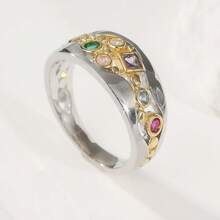 Elegant Geometric Zirconia Floral Ring, Suitable For Daily Wear And Formal Occasions - Silver - View 5