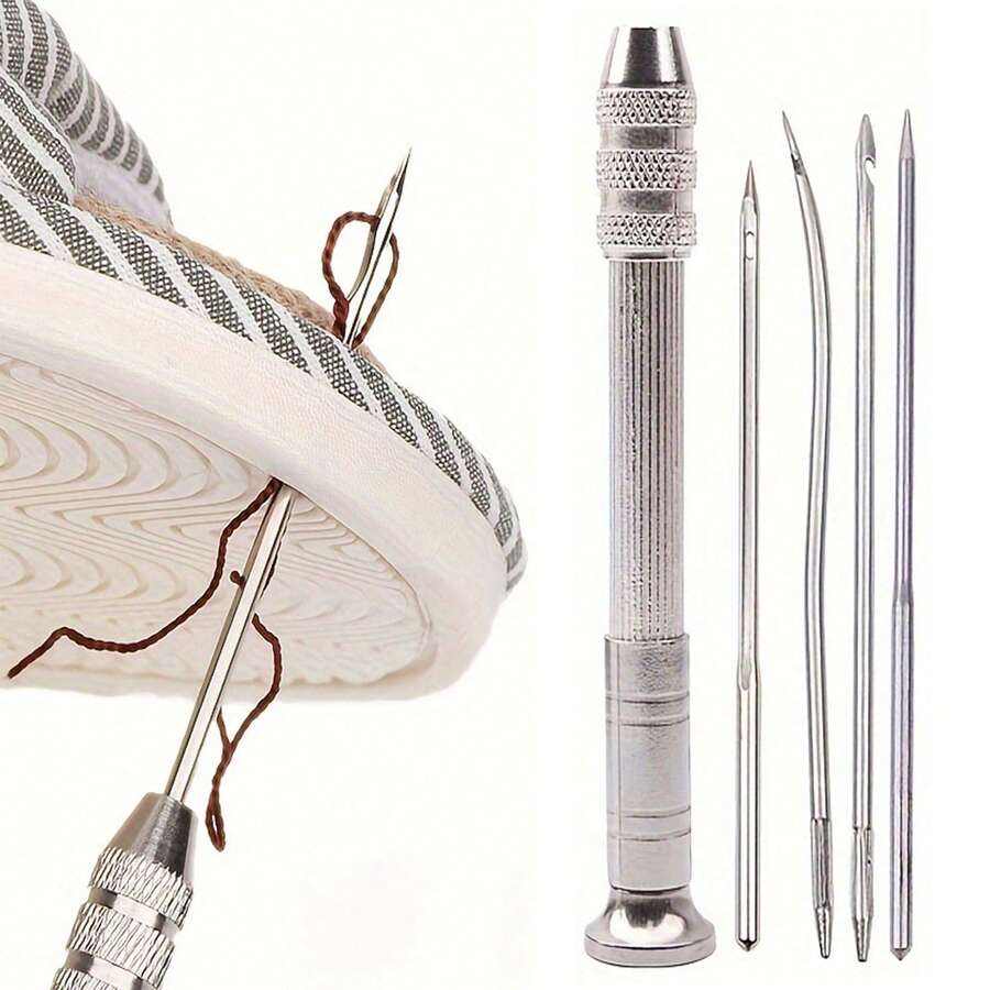 Multifunctional Leather Sewing Replaceable Punching Needle DIY Sewing Leather Craft Practical Tool Kit - Multifunctional Steel DIY Needle With Replaceable Shoe Head And Leather Craft, For DIY Sewing Accessories Leather Puncher. Essential Home Shoe Repair Sewing Tool. Arts, Crafts And Sewing Supplies. Convenient And Practical, .