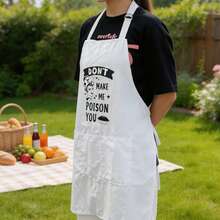 1pc Kitchen Apron, Cooking Apron With 3 Pockets, Unisex Adjustable Neck Strap Chef Apron, Suitable For Men And Women - A - View 9