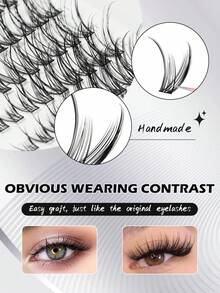 216片单根假睫毛，高容量，8-16毫米DIY假睫毛，自然妆效，浓密纤长，超柔软，超轻盈，可重复使用，单根分段式假睫毛，睫毛嫁接套装，适合居家或外出使用，适用于日常生活、婚礼、约会、派对、音乐节、万圣节等场合。 - B/C 混合 - 查看 2
