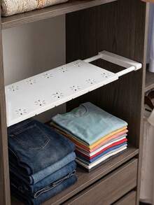 1/2件装衣柜隔板，免钉可伸缩宿舍柜浴室厨房储物架，储物柜隔板 - 彩色 - 查看 6