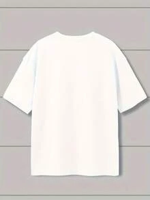 Women's Short-Sleeved Cotton T-Shirt, Funny Cat Print Tee With Headphones, Casual Round Neck Short-Sleeved T-Shirt, Summer Knit Top, 9% Elastane, Regular Length, Animal Print Design. - 白色 - 查看 2