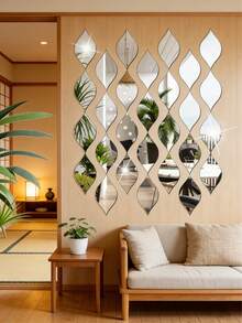 10pcs Gold Water Drop Acrylic Mirror Wall Stickers, Self-Adhesive Removable 3D Mirror Tile Decals For Living Room, Bedroom, Bathroom, Home Decor, All Season DIY Wall Art - Multicolor - View 5