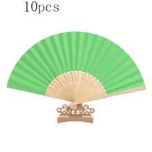 10支夏季必备折叠纸扇，白色和彩色款式，便携式手持扇，适用于婚礼、派对、洗礼仪式、新娘礼物、DIY装饰和摄影道具、节日、旅行 - 彩色 - 查看 14