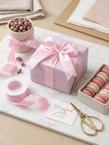 1Pc Pink Bow Foil Ribbons,Perfect For Gift Wrapping,Pink Bow Decorations For Home,Pink Bow Theme Birthday Party Decor,Wedding Decor,Bridal Shower Favors,DIY Bouquet Arrangements,Party Table Decor,Babyshower Decor,Suitable For Home Daily Use,Pink Bow Decor - Pink Bow - View 8