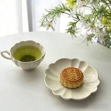 Bộ 1 tách trà chiều bằng gốm hình đám mây màu kem dễ thương, dung tích 160ml, dùng được trong máy rửa chén và lò vi sóng. - trắng - Xem 9