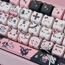 Sweet & Edgy Black Cat MOA Profile Keycaps, Compatible With Mechanical Keyboards - View 3