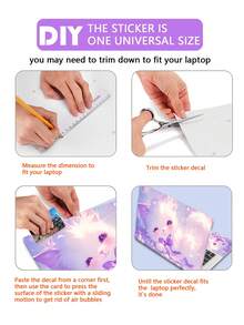 15英寸笔记本电脑贴纸套装，可爱猫咪图案，适用于笔记本电脑、MacBook、惠普等品牌 - 彩色 - 查看 3