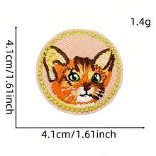 1pc Cute Cartoon Dog & Cat Embroidered Cloth Patch Decorative Sticker, Round Animal Sticker Accessory For Computer Embroidered Badge Logo - Cartoon Animal Patch - View 12