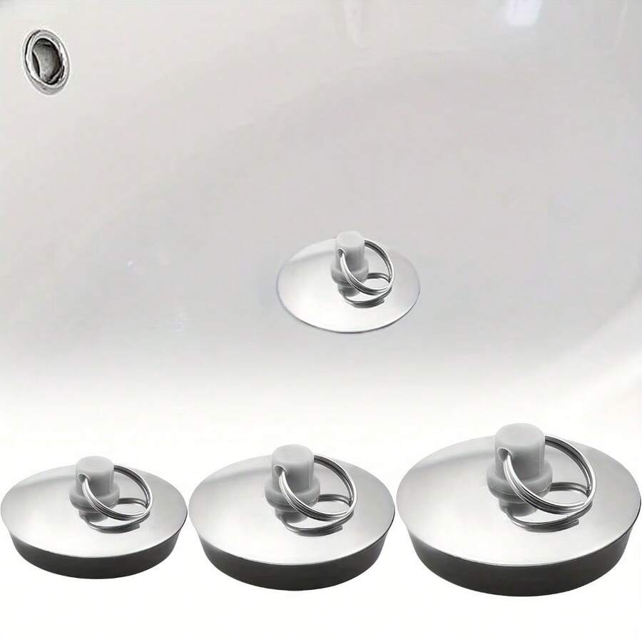 3 Sizes Universal Stainless Steel Faucet Splash Guard, Suitable For Bathtub, Kitchen And Bathroom, With Splash Ring - Silver - View 1