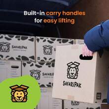 Strong Large Reusable Cardboard Storage Boxes 10 Pack 52cm X 30cm X 30cm With Carry Handles Room List Checkboxes 47L Capacity - Large Box - With Tape Gun - View 2