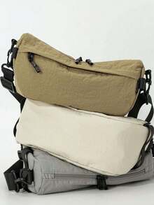 1pc Men's Waterproof Nylon Lightweight Zipper Casual Shoulder Bag, Suitable For Daily Commute - Multicolor - View 9