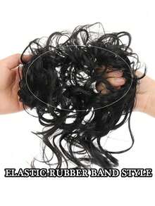 2 Pcs Messy Bun Hair Piece, Curly Wavy Hair Bun Extensions Scrunchies, Tousled Updo Synthetic Hairpieces Space Buns For Women And Girls - Multicolor - View 7