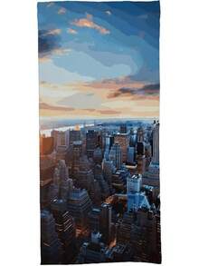 Modern New York City Skyline Beach Towel, Sand Quick Dry Swim Towel, Soft Oversized Travel Essential, Versatile Pool & Gym Accessory - 30*59inch - View 2