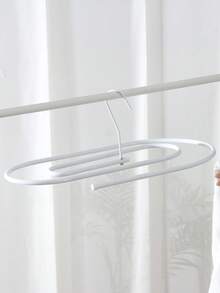 1 chiếc móc treo quần áo hình xoắn ốc oval bằng kim loại màu trắng, giá phơi đồ treo tường ban công dùng để treo chăn, ga trải giường. - Xem 9