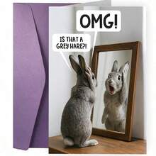 1pc Funny Birthday Greeting Card - Wow, A Gray Rabbit - Humorous Pun Card, Suitable For Dad, Husband, Brother, Boyfriend, Uncle, Grandpa, Sibling, Friend, Coworker, Who Are Getting Older - Comes With Envelope - View 11